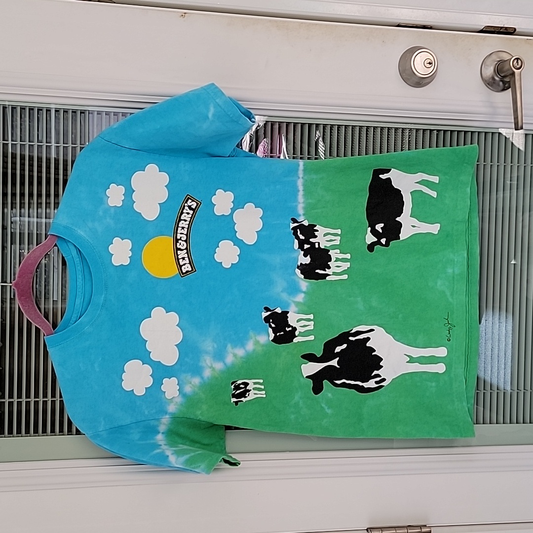 Ben & Jerry's Euphoria Graphic T-Shirt Tie Dye With Cows Sz M